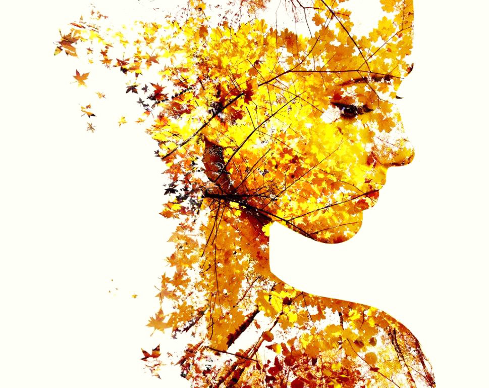 AS110 Wall décor art photographic on canvas abstract female face Autumn Woman